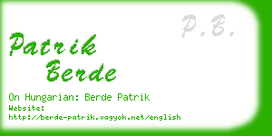 patrik berde business card